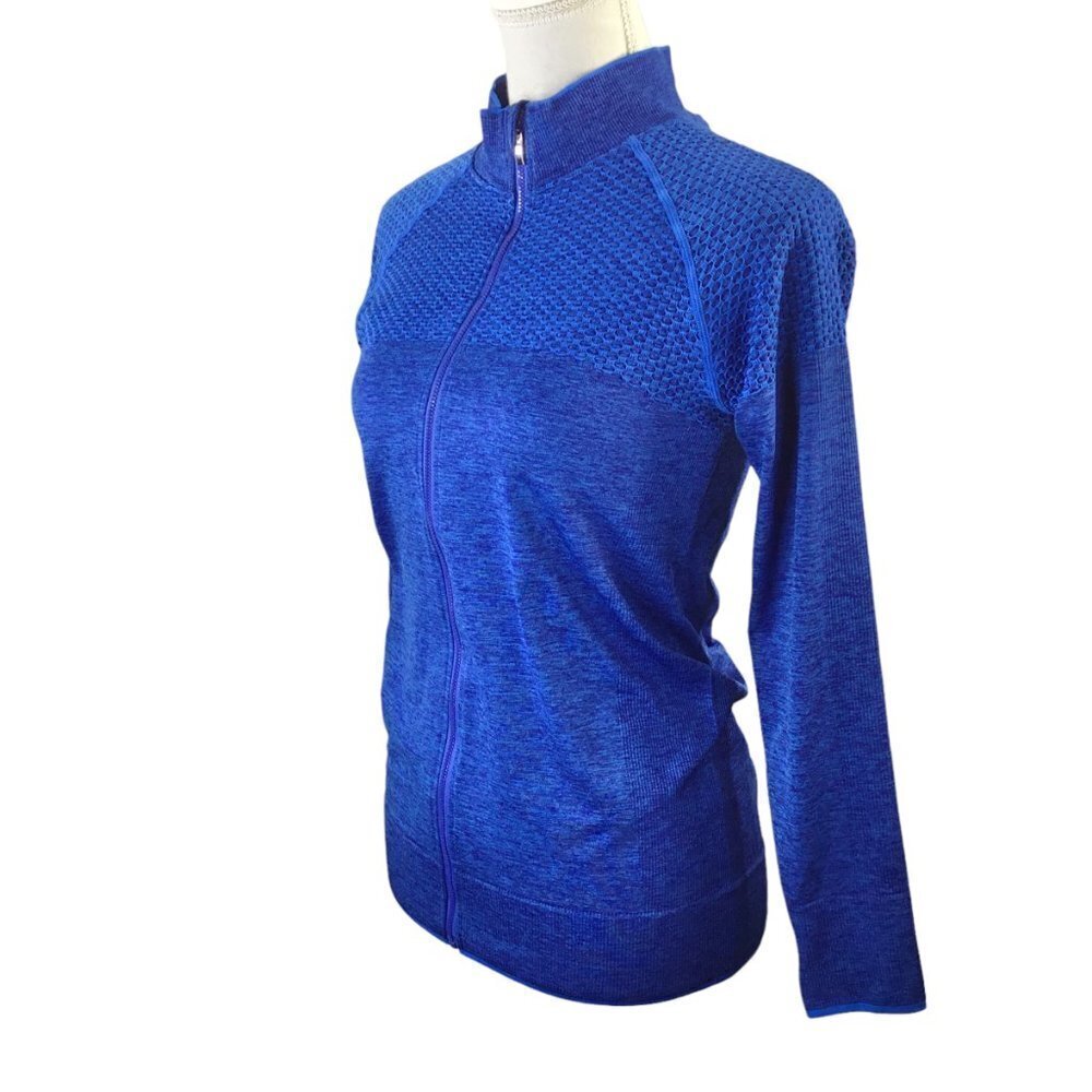 Stella Elyse Active Athletic Jacket Royal Blue Lightweight M/L Full Zip Stretch - Picture 2 of 11